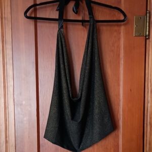 Black and Gold Halter Top